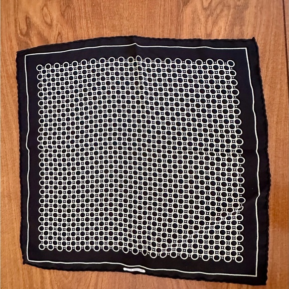 Stefano Ricci Silk Pocket Square Handkerchief 13” Black White Geometric Italy - Picture 4 of 7